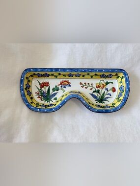 Kelvin Chen | No. 253 2002 | Boho Floral Enamel Eyeglasses Holder | Trinket Tray